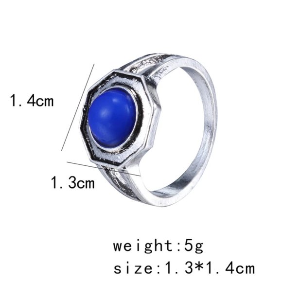 The Vampire Diaries Kol Mikaelson Ring Silver/Blue New - Picture 1 of 3